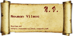 Neuman Vilmos névjegykártya